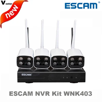 Escam 4ch wifi nvr kit wnk403 draadloze nvr kit p2p 720 p HD Outdoor IR Nachtzicht Beveiliging IP Camera WIFI Cctv-systeem
