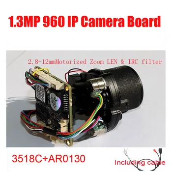 DIY HD IP Camera Module 960 P AR0130 HI3518C 1.3MP 2.8mm ~ 12mm Gemotoriseerde Zoom LEN & IRC filter Camera Module Gratis Verzending