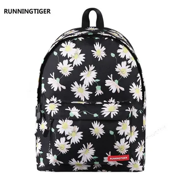 Merk bloem afdrukken schooltassen voor tienermeisjes rugzak vrouwen tas laptop rugzak hoge kwaliteit back pack mochilas feminina