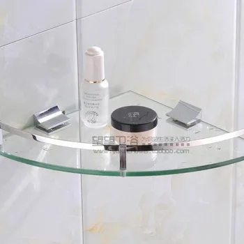 Shampoo chroom glas badkamer hoekplank 23.5*3 cm