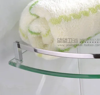 Shampoo chroom glas badkamer hoekplank 23.5*3 cm
