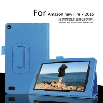 Voor Amazon nieuwe Fire 7 Lederen Stand Smart Case Voor nieuwe kindle fire 7 7 "para e-Book Gevallen gratis verzending