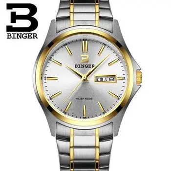 Unieke exquite designer mannen jurk goud zilver horloge staal selling ontwerp man binger horloges japanse beweging horloge