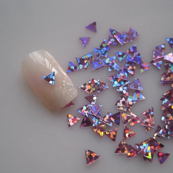 GD25-4 20 g/zak leuke laser roze driehoek nail art glanzend glitter leuke decoratie nail art decoratie