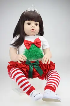28 inch Vinyl Big Size Reborn Peuter Baby Poppen Arianna Serie dragen kerst jurk prinses xmas pop toys & gifts voor meisje