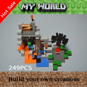 Smartable Model bouwstenen 249 stks De Grot mijn wereld Minecrafted steve Creeper action figure speelgoed gift Lepin Minecrafted