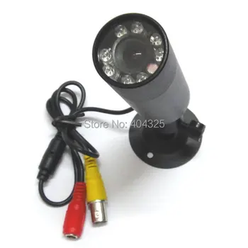 Mini Bullet 1/3 "480TVL SONY CCD 8IR Leds Kleur 3.6mm Groothoek lens Beveiliging CCTV Camera