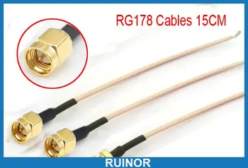 30 stks koperen sma stekker rechte crimp rg178 pigtail kabels 15 cm solderen