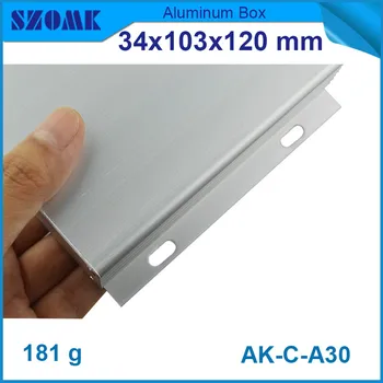 1 stuk gratis verzending aluminium behuizing voor diy elektronische junction case apparaat 34x103x120mm