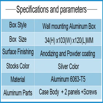 1 stuk gratis verzending aluminium behuizing voor diy elektronische junction case apparaat 34x103x120mm