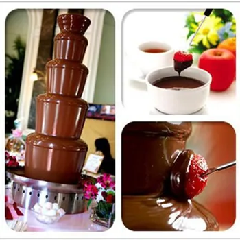 Hoge kwaliteit 304 rvs 5 tiers commerciële chocoladefontein machine kerst wedding event feestartikelen ZF