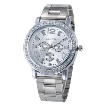 Nieuwe Collectie Vrouwen Horloges Analoge Quartz Horloge Rose Goud/Zilver Rvs Genève Horloge Casual Dames Horloge Klok