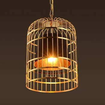 Loft Stijl smeedijzeren kooi Droplight LED Hanger Verlichting Vintage Industriële Verlichting Voor Eetkamer Opknoping Lamp