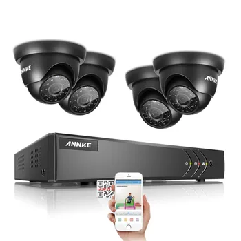 Annke hd 8ch 720 p cctv-systeem 1.0mp real time tvi Surveillance DVR KIT 4 STKS 1500TVL outdoor Bewakingscamera 1 TB HDD