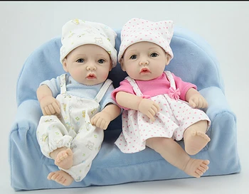 28cm baby- herboren pop meisje pop met de hand gemaakte zachte siliconen vinyl mode denim rok levensechte boneca reborn baby speelgoed voor kinderen