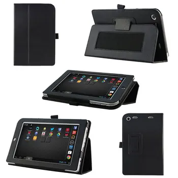 Gratis verzending PU Lederen Case Cover voor Monster M7 7 "Tablet Folio Opvouwbare Zwarte kleur
