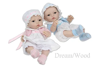 40 cm Volledige Siliconen reborn babypop Handgemaakte Populaire Poppen Nieuwe Likereal Twins Pop Babies Brinquedos Speelhuis
