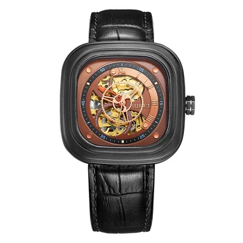 BUREI Luxe Mechanische Horloge Mannen 316L Rvs 50 M Waterdicht Horloge Sapphire Spiegel Vierkante Wijzerplaat Klok Reloj Mujer