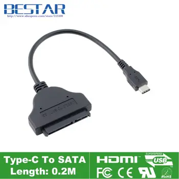 USB 3.1 Type-c3Gbps USB-C Naar SATA SATAII Converter Adapter Kabel 20 cm OTG voor 2.5 inch Harde schijf driver SSD HDD 2.5 "SATA