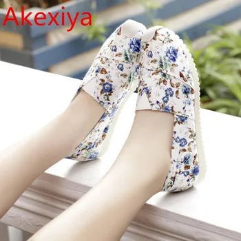 Akexiya nieuwe 2017 fashion hoge kwaliteit lui schoenen vrouwen bloem platte schoen vrouwen flats womens lente zomer schoenen hot koop