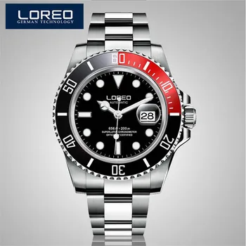Loreo mechanische horloge mannen mode retro lichtgevende waterdichte volledige staal skelet automatische mechanische horloge reloj hombre ab2116