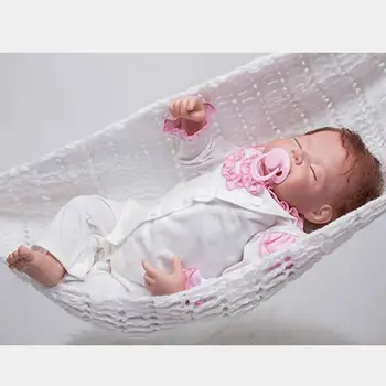 Nieuwe Stijl Reborn Baby Meisje 20 Inch 50 cm Slapen Prinses Babies Real Touch Doek Lichaam Poppen Met Haar Kids Verjaardag Xmas Gift