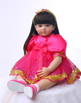 Silicone Reborn Pop Speelgoed 55 cm Prinses Peuter Poppen Met Lang Haar Meisjes Brinquedos Hoge Kwaliteit Limited Collectie Poppen