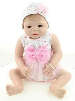 Full Body Siliconen Echte Reborn Meisje Poppen Pasgeboren Baby Alive 23-Inch Anatomisch Correcte
