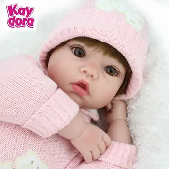 Realistische reborn baby poppen handgemaakte levensechte vinyl pasgeboren meisje pop kerst