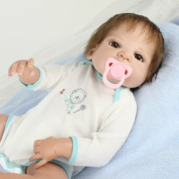Reborn doll 22 inch volledige silicagel simulatie pop baby speelgoed babyvoeding model verjaardagscadeau