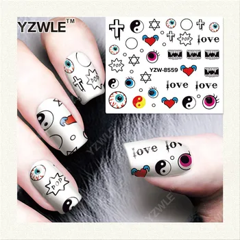 YZWLE 1 Vel DIY Designer Water Transfer Nails Art Sticker/Nail Water Decals/Nail Stickers Accessoires (YZW-8559)