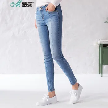 INMAN vrouwen 2017 Lente Wassen Stonewash match jeans Skinny broek broek G