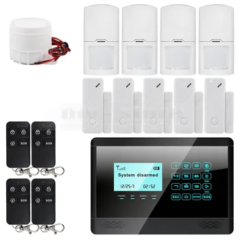 DIYSECUR GSM SMS Thuis Huis Security Inturder Alarmsysteem + 5 deur sensor 4 motion sensor 4 afstandsbediening Controller