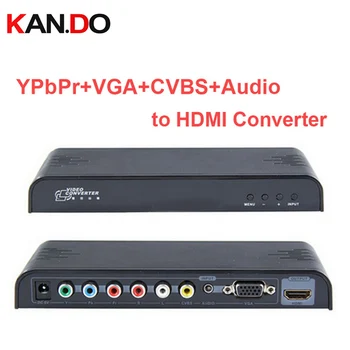 LKV353 video conveter YPbPr + VGA + CVBS + Audio naar HDMI Converter VGA CVBS YPbPr naar HDMI Converter video audio Adapter