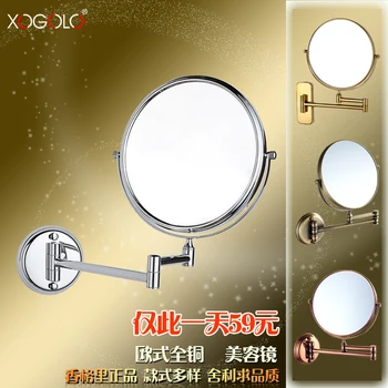 Xogolo schoonheid spiegelwand badkamer make spiegel dubbelzijdige spiegel intrekbare vouwen spiegel