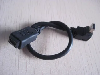 1 STKS --- Gloednieuwe Down hoek mini USB man-vrouw mini usb-kabel snoer 25 cm #43