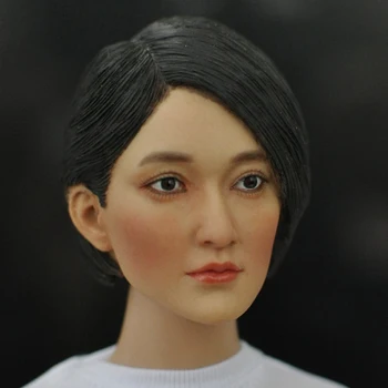 1/6 Schaal Vrouwelijke Korte Haar Headplay Aziatische Ster Hoofd Beeldhouwen Model voor Kumik PH Body Figuur Collecties