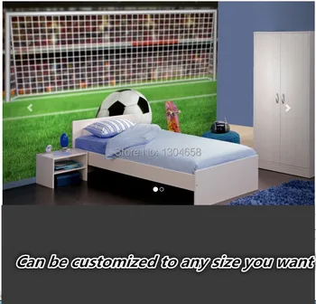 Gratis verzending custom-moderne 3d muurschildering slaapkamer woonkamer sofa achtergrond behang voetbal boete muurschildering zijde doek