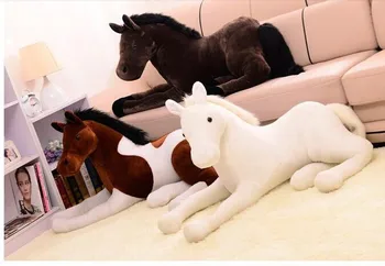 Simulatie dier 70x40 cm paard knuffel gevoelig paard pop, verjaardagscadeau w2196