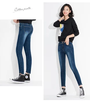Yerad jeans casual katoen potlood broek vrouwen midden taille broek femme denim bootcut vrouwelijke leggings