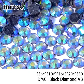 Mix size Top Kwaliteit Warmteoverdracht Plaksteen Black Diamond AB DMC Hot Fix Steentjes voor Vrouwen tas DIY Trouwjurken Decor