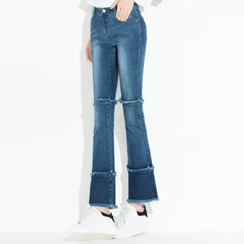 Yerad vrouwen flare jeans casual mid taille denim broek vintage stijl broek vrouwelijke baggy losse jeans broek