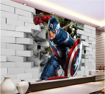 Custom 3d muurschilderingen, 3d cartoon movie hero papel de parede, Woonkamer sofa tv muur kinderen slaapkamer behang