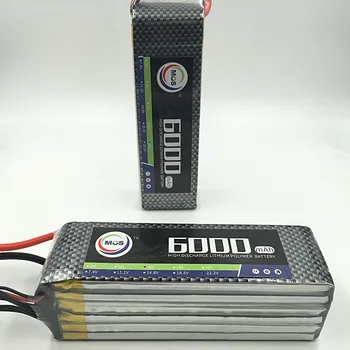 MOS 6 S 22.2 v 6000 25c lipo batterij voor rc vliegtuig gratis verzending