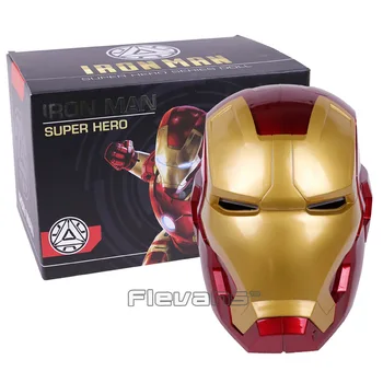 Hoge Kwaliteit Iron Man Helm Ring Sensor Schakelaar Tony Stark Cosplay Masker met LED Licht Collectie Model Voor Kinderen 2 kleuren