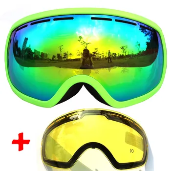 Copozz skibril dubbele lens anti-fog grote skiën goggles mannen vrouwen snowboard bril met bewolkte nacht lens