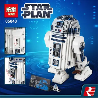Nieuwe Lepin 05043 2127 Stks Echt Ster Oorlog Serie De R2-D2 Robot Set van print Bouwstenen Bakstenen Speelgoed 10225 Jongens Geschenken