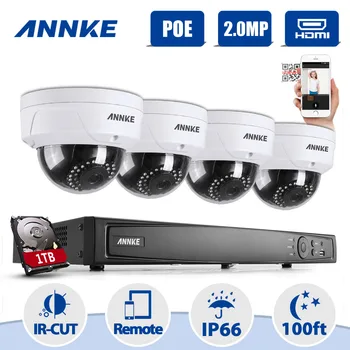 Annke 8ch 2.0mp 1080 p h.264 + nvr poe ip netwerk wdr cctv bewakingscamera 1080 p surveillance kit 1 tb hdd