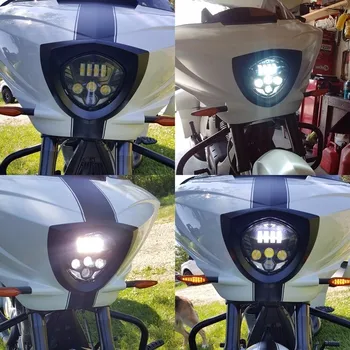 HOT Motos accessoires 60 W hi lo Motorfiets Led-koplampen Victory crossmotor LED Koplamp lampen Zwart Chroom