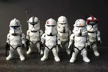 6 stks/set star wars light & action gebruiken stormtrooper pvc actiefiguren collectible model toys 9 cm KT1825